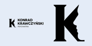 lek. med. Konrad Krawczyński, psychiatra, wizytówka z logo